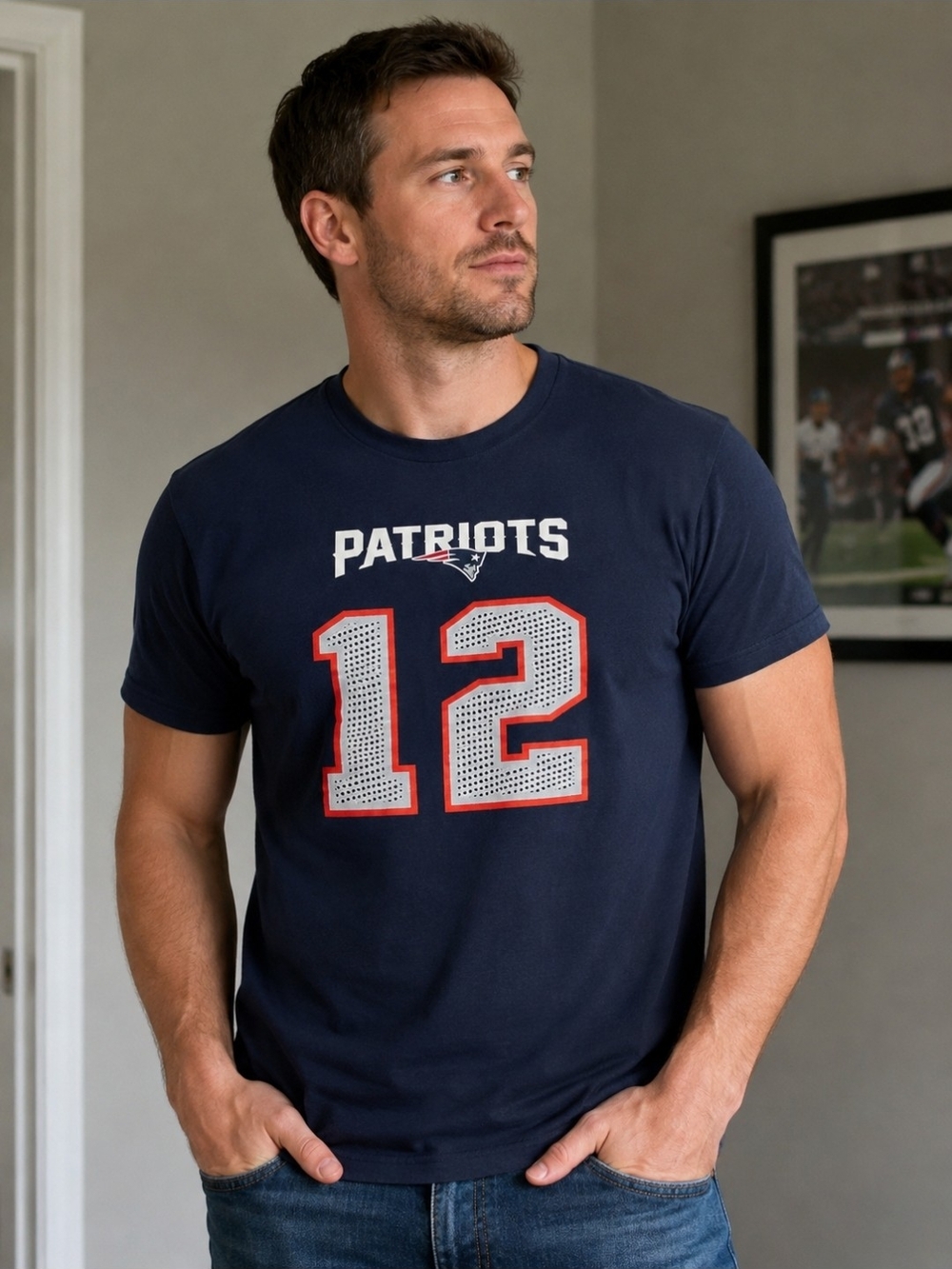 Patriots Tom BRADY# 12 Navy Short-Sleeve Men's Tee
